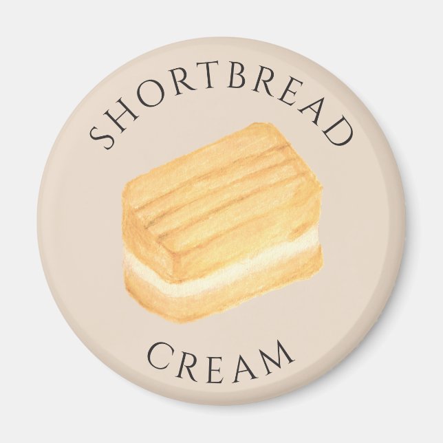 Shortbread Cream Biscuit Hand Drawn Magnet (Front)