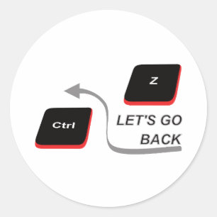 Shortcut keys to go back classic round sticker