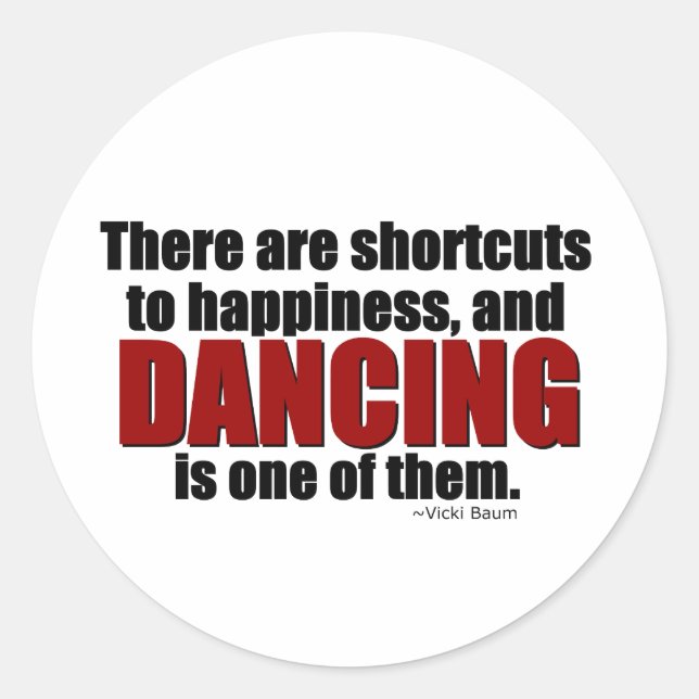 Shortcut to Happiness Classic Round Sticker (Front)