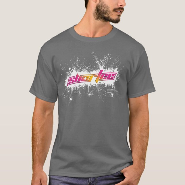 Shortee White Paint Splatter T-Shirt (Front)