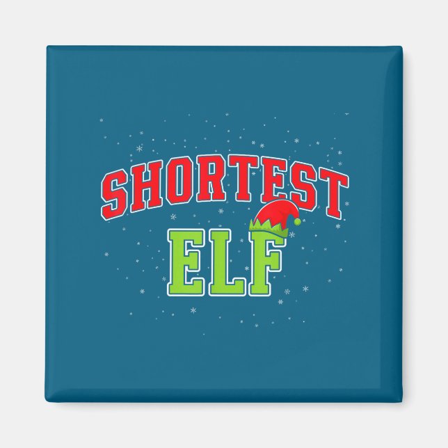 Shortest Elf Christmas Family Matching Group Xmas  Magnet (Front)