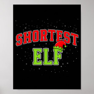 Shortest Elf Christmas Family Matching Group Xmas  Poster