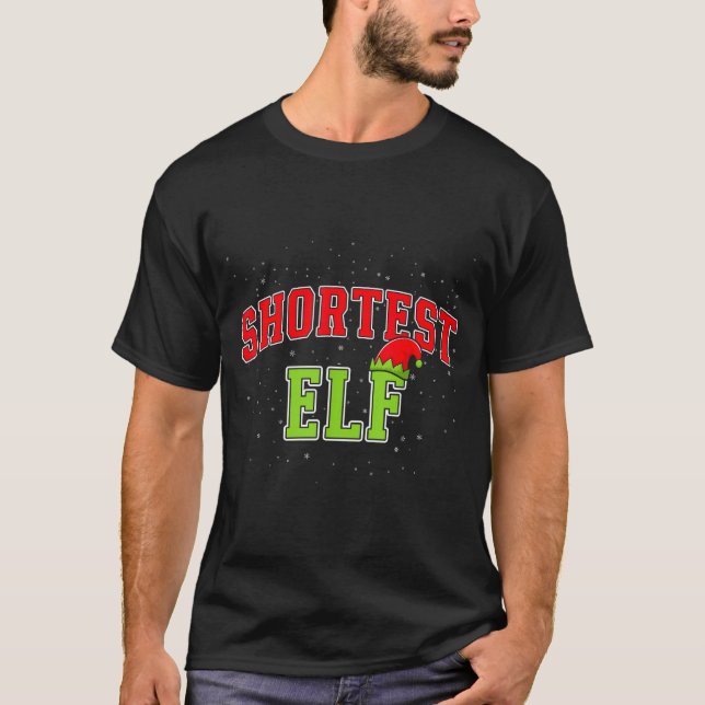 Shortest Elf Christmas Family Matching Group Xmas  T-Shirt (Front)