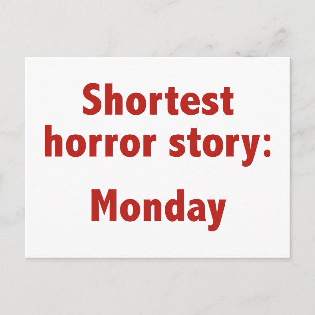 Shortest Horror Story: Monday Postcard (Front)