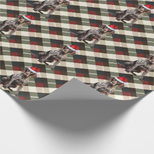 Shorthair Pointer Dog Holiday Plaid Christmas Wrapping Paper