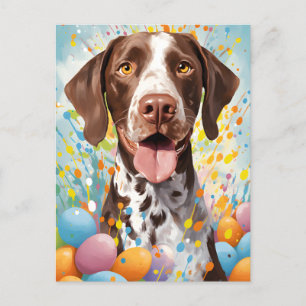 Shorthaird Pointer Happy Easter Postcard