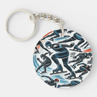 shorttrack speed skating keychain