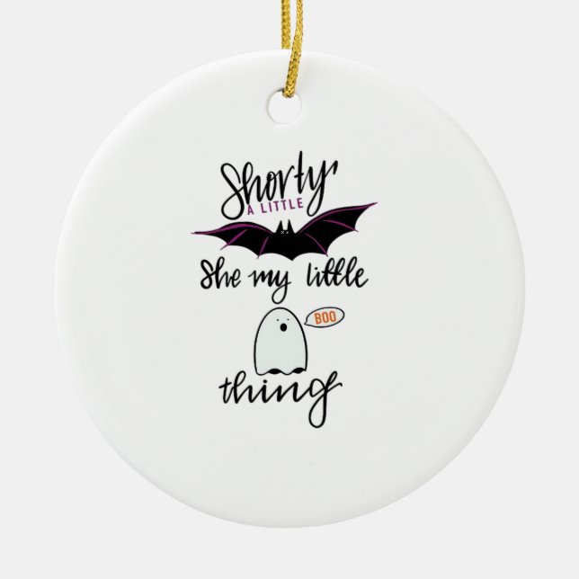 Shorty Batty Funny Retro Ceramic Tree Decoration (Front)