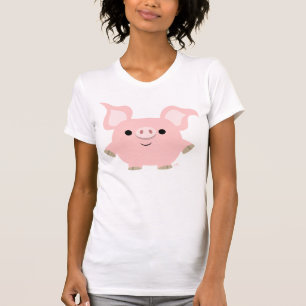 Shorty Cartoon Pig women apparel T-Shirt