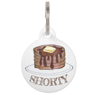 Shorty Short Stack Pancake Breakfast Butter Syrup Pet Tag