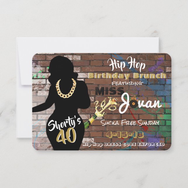 Shorty's 40 | 90's Hip Hop Urban Birthday Invitation (Front)