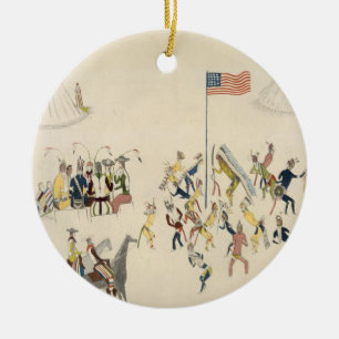 Shoshone dance participated in only by men (pigmen ceramic tree decoration