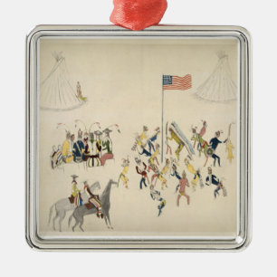 Shoshone dance participated in only by men (pigmen metal tree decoration
