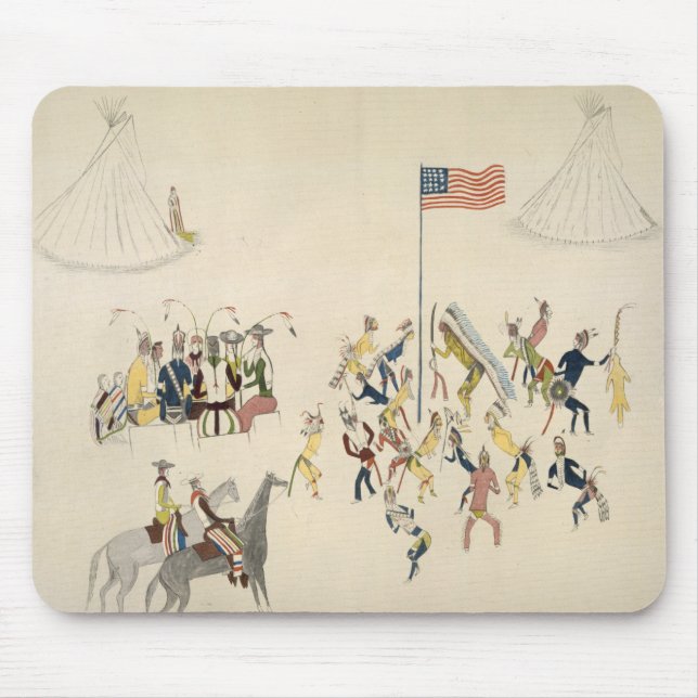 Shoshone dance participated in only by men (pigmen mouse mat (Front)