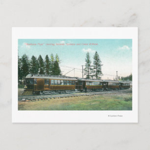 Shoshone Flyer Train off to Spokane Postcard
