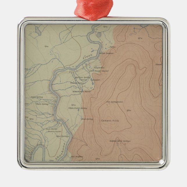 Shoshone Geyser Basin Metal Tree Decoration (Front)