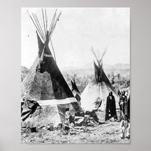 Shoshone Indians With Tipis Poster (Front)
