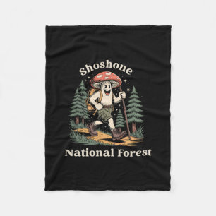 Shoshone National Forest Wyoming Hiking Mushroom V Fleece Blanket