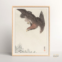 Shoson Ohara Eagle in Snowstorm Japanese Bird Art