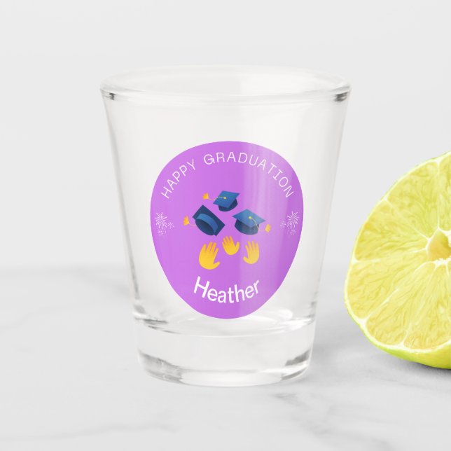 Shot Glass - Happy Graduation Personalise-Add name (Front)