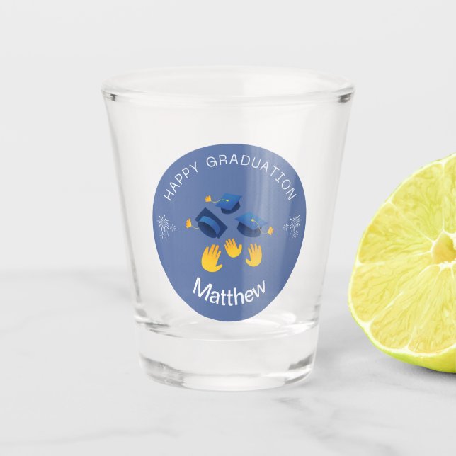 Shot Glass - Happy Graduation Personalise-Add name (Front)
