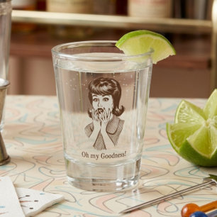 Shot Glass Oh My Goodness Retro Vintage Funny