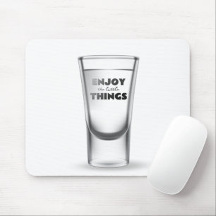 Shot Glass On White Mouse Mat