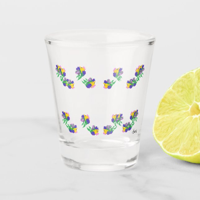 Shot glass : Spring Tulips (Front)