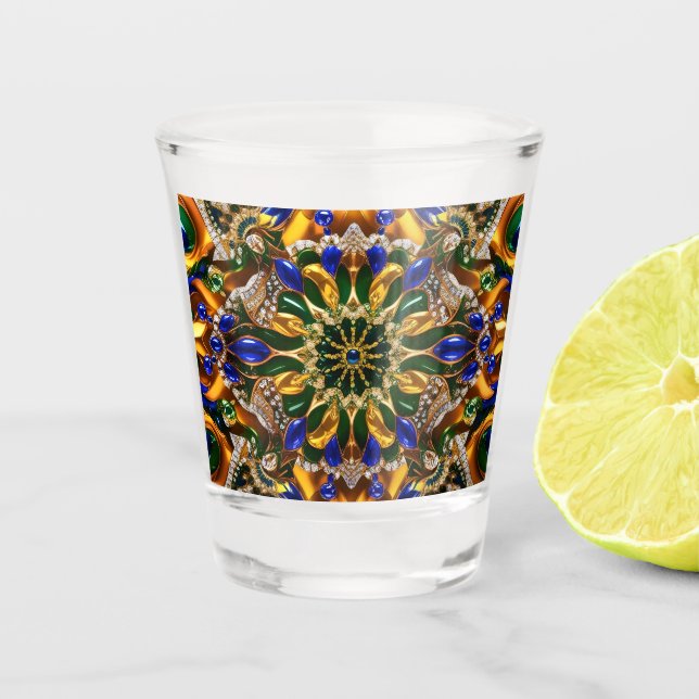 Shot glass with Brazil Colours (Front)