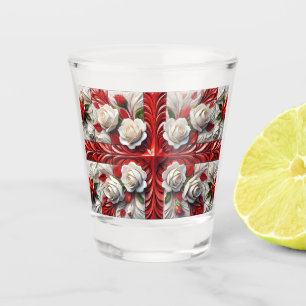 Shot glass with English Roses Flag