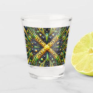 Shot glass with Jamaican Colours