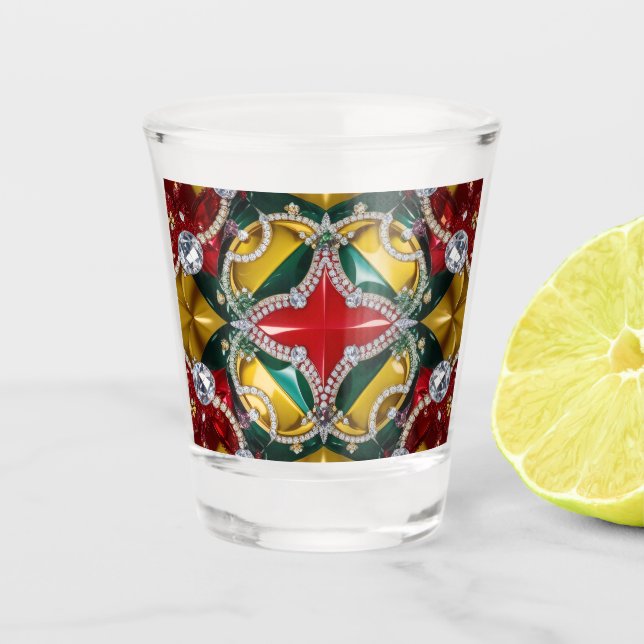 Shot glass with Los Angeles Colours (Front)