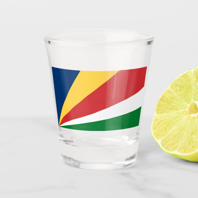 Shot glass with Seychelles Colours (Front)