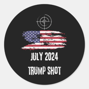 Shot July 2024 Usa America Classic Round Sticker