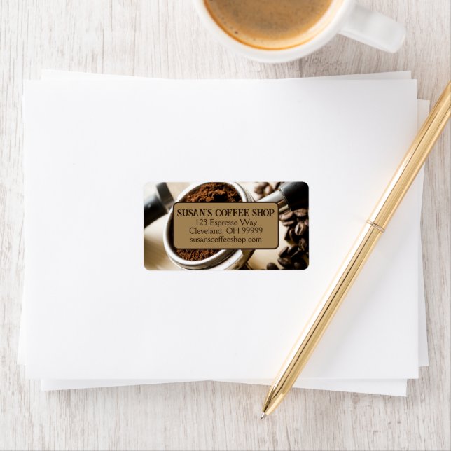 Shot of Espresso Brew for Cappuccino Address Label (Insitu)