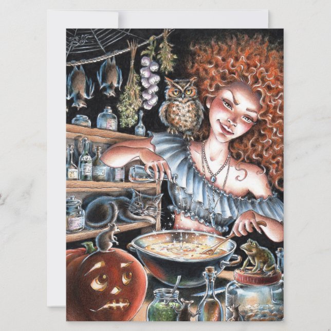 Shot of Magic Witch Kitchen Pumpkin Cat Art Card (Front)