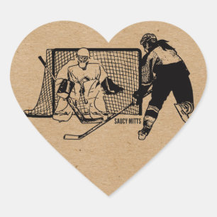 Shot On Net Hockey Playaer (female) Heart Sticker