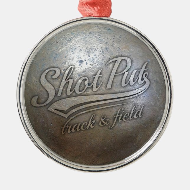 shot put implement metal tree decoration (Front)
