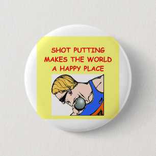 shot put puting putter 6 cm round badge