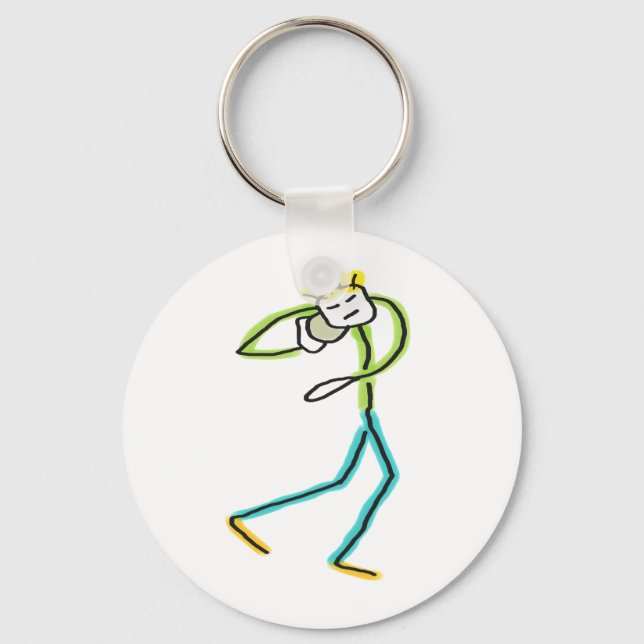 Shot Put Stickman Key Ring (Front)