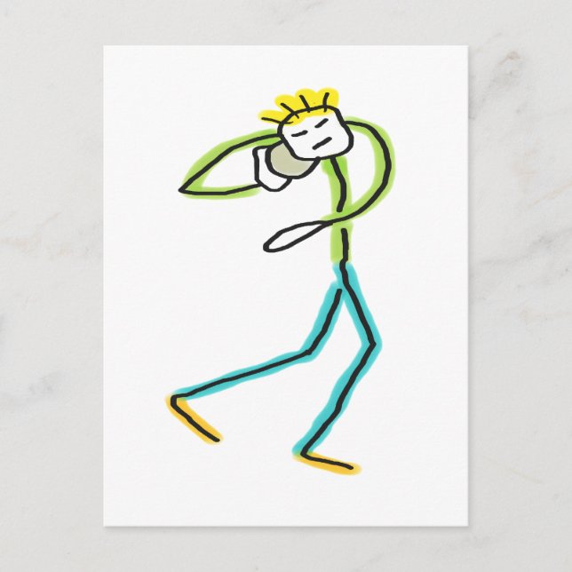Shot Put Stickman Postcard (Front)