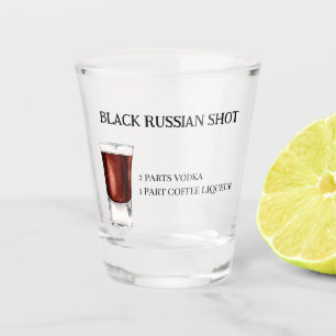 Shot Recipe Black Russian party Shot Glass