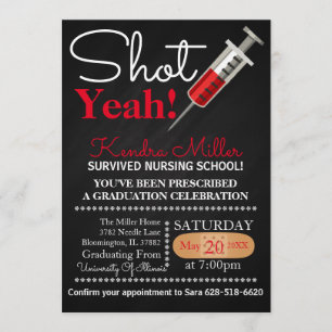 Shot Yeah! Nursing School Graduation Invitation