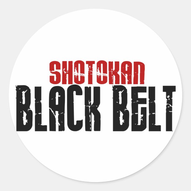 Shotokan Black Belt Karate Classic Round Sticker (Front)