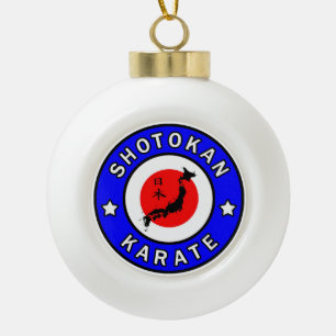 Shotokan Karate Ceramic Ball Christmas Ornament