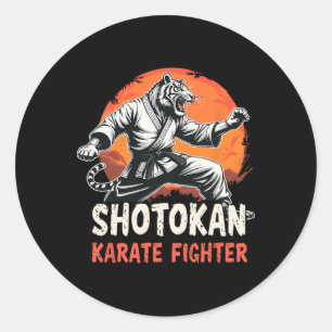Shotokan Karate Fighter Martial Arts Tiger Funny K Classic Round Sticker