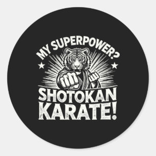 Shotokan Karate Fighter Martial Arts Tiger Funny K Classic Round Sticker