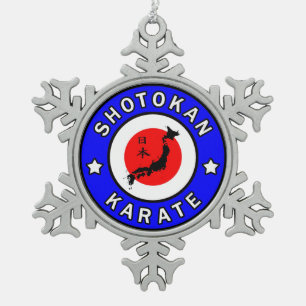Shotokan Karate Snowflake Pewter Christmas Ornament