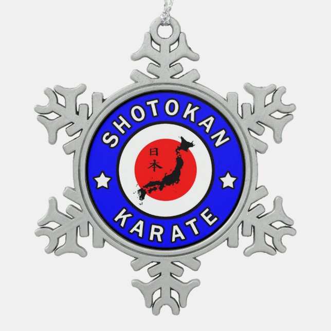 Shotokan Karate Snowflake Pewter Christmas Ornament (Front)