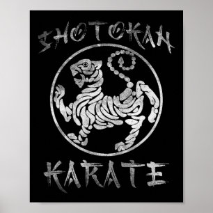 Shotokan Karate Symbol Tiger Dojo Training Kanji V Poster